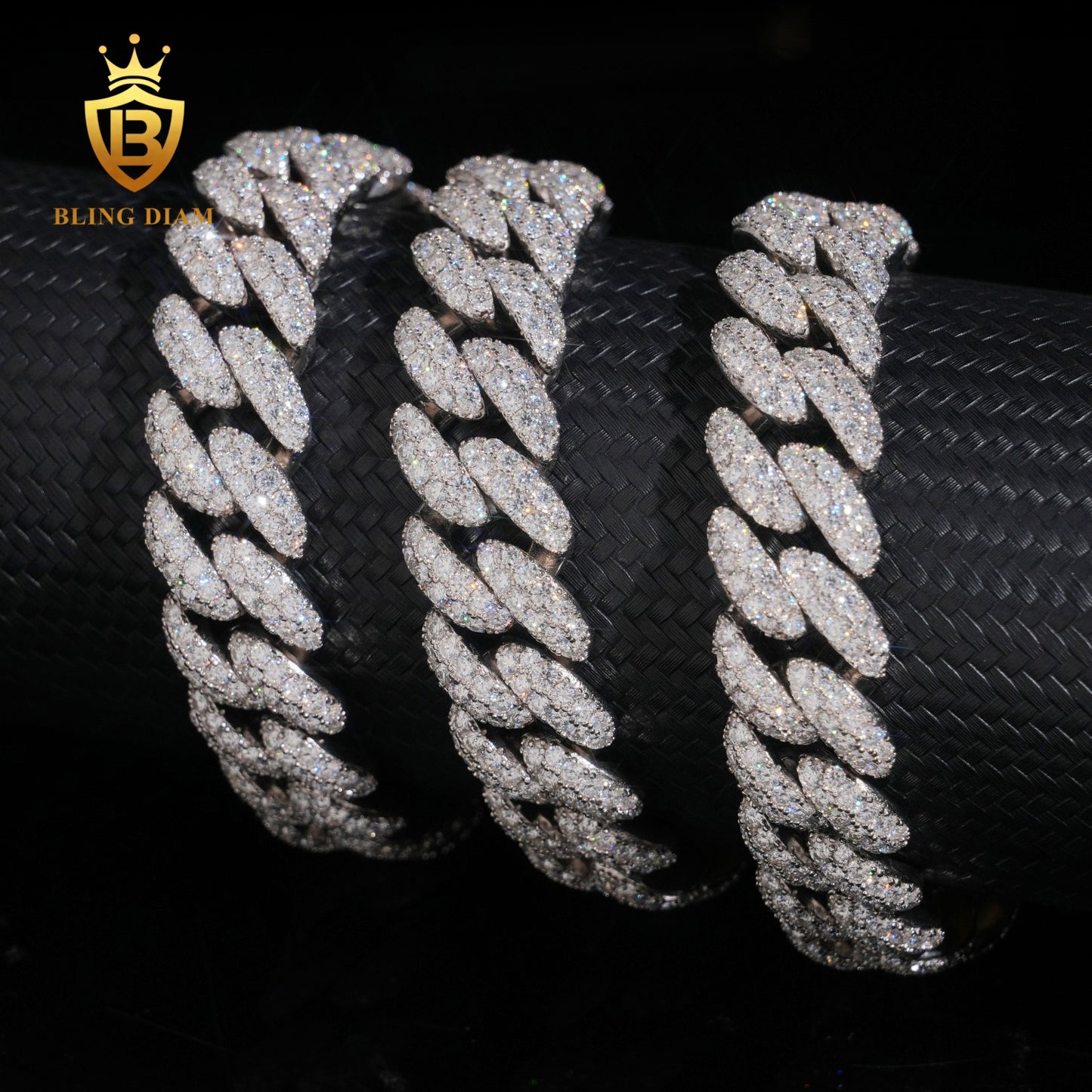 18mm Moissanite 925 Sterling Silver Cuban Link Chain