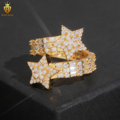 Star-design moissanite ring