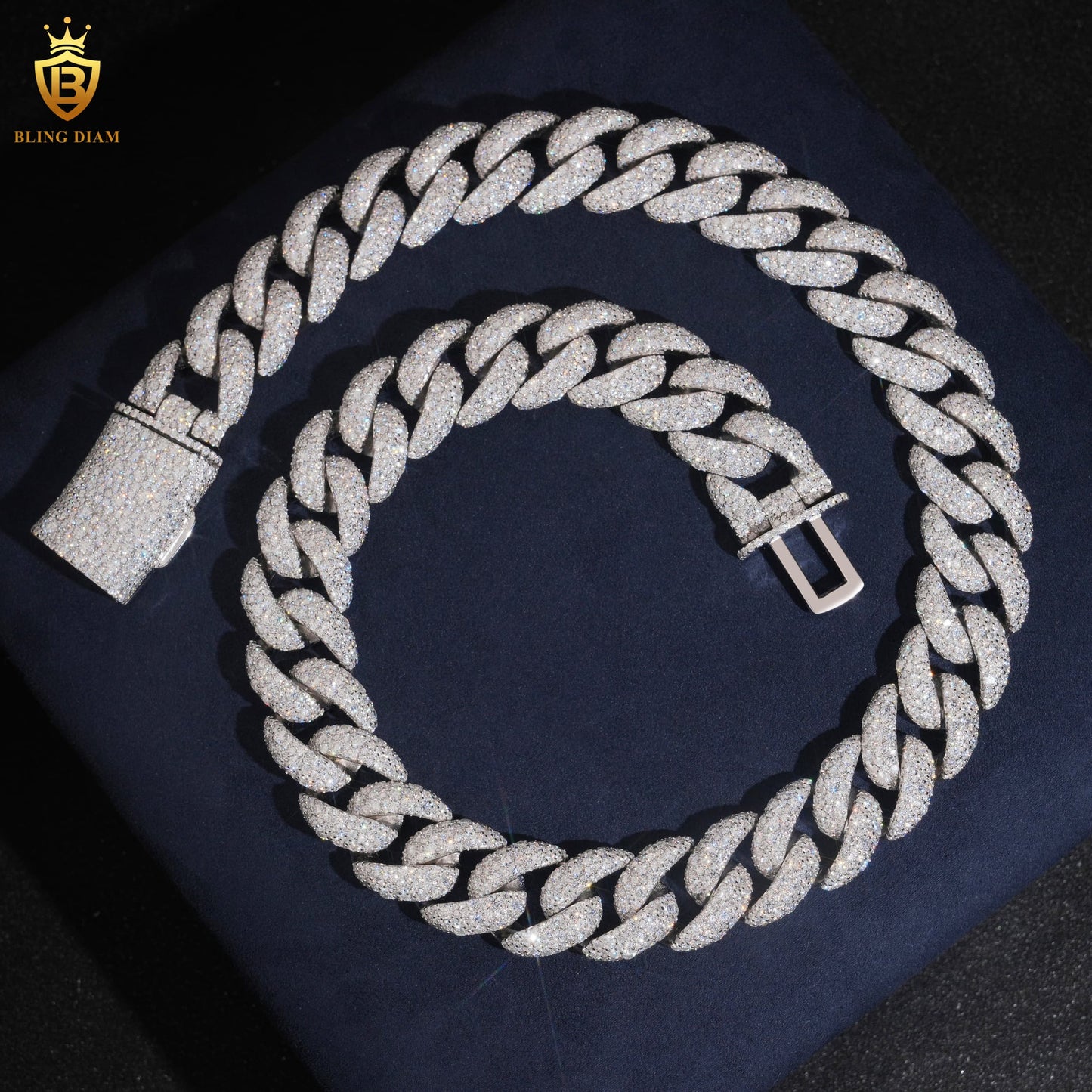 Rhodium Plated VVS 925 Sterling Silver Chain