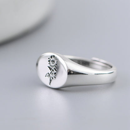 Sunflower Silver Ring