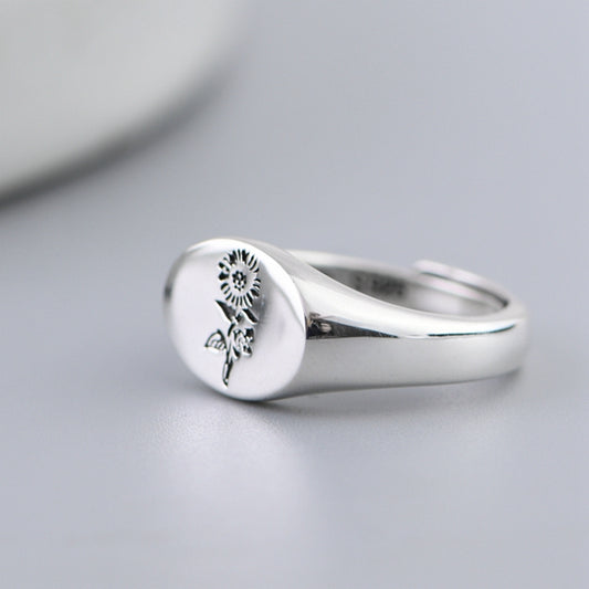 Sunflower Silver Ring