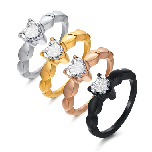Heart Cubic Zirconia Jewelry Rings