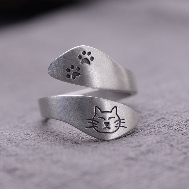 Kitten Footprints ring