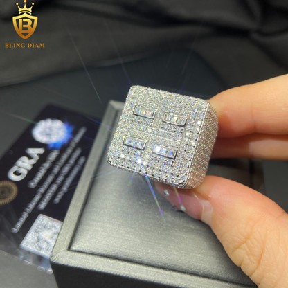 Star-design iced-out ring