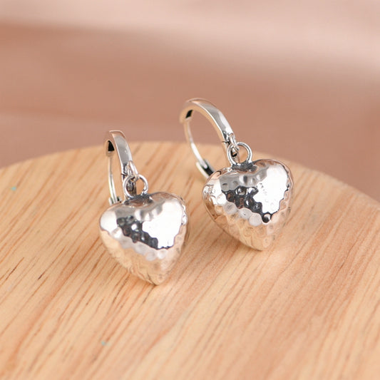 Heart Shaped Drop Earrings