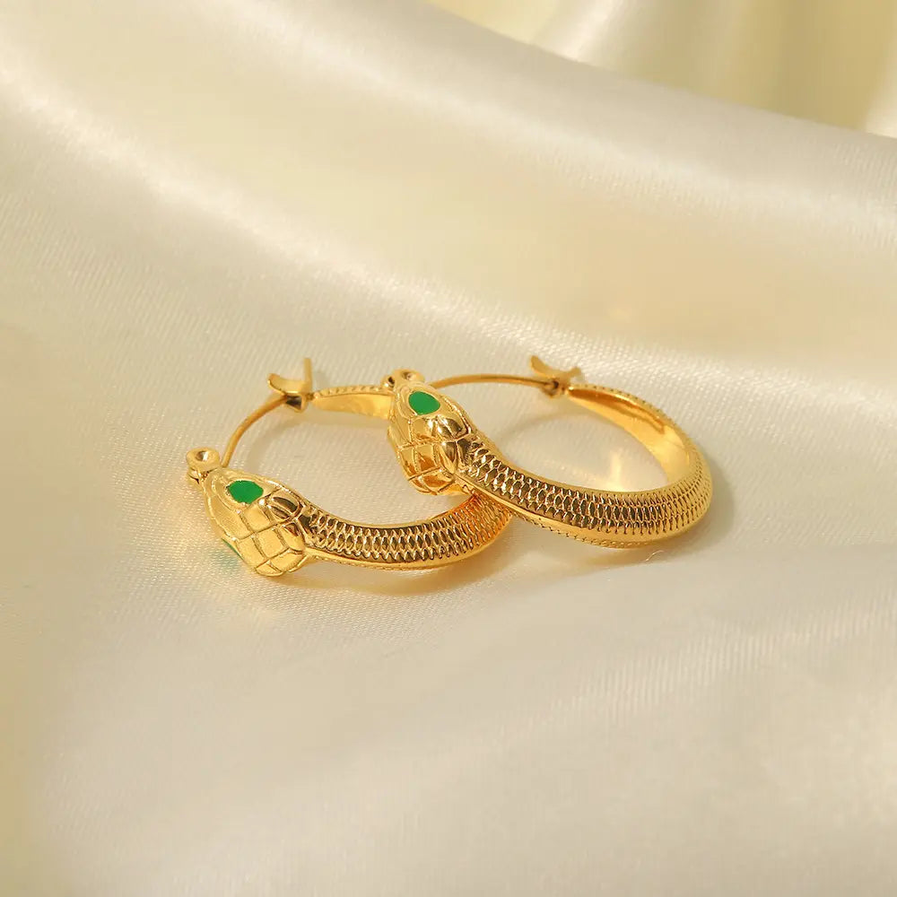 Gold Snake Earrings