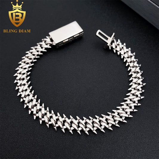 Spike 10mm 925 Silver VVS Moissanite chain