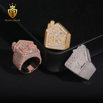 Iced Out Cuban House Ring