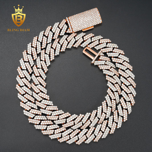 15mm Cuban sterling silver Moissanite Chain
