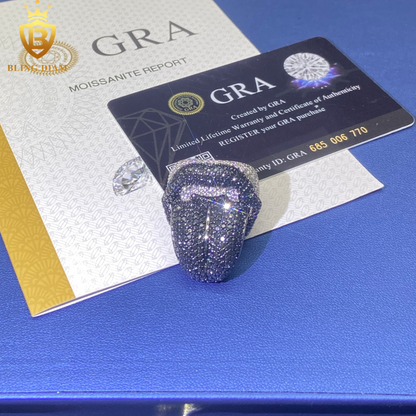 Tongue-shape iced-out ring