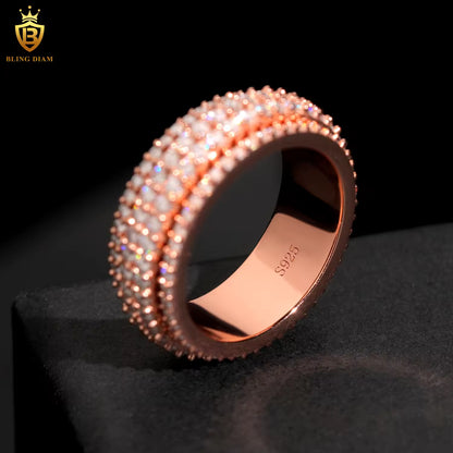 Rotating moissanite ring