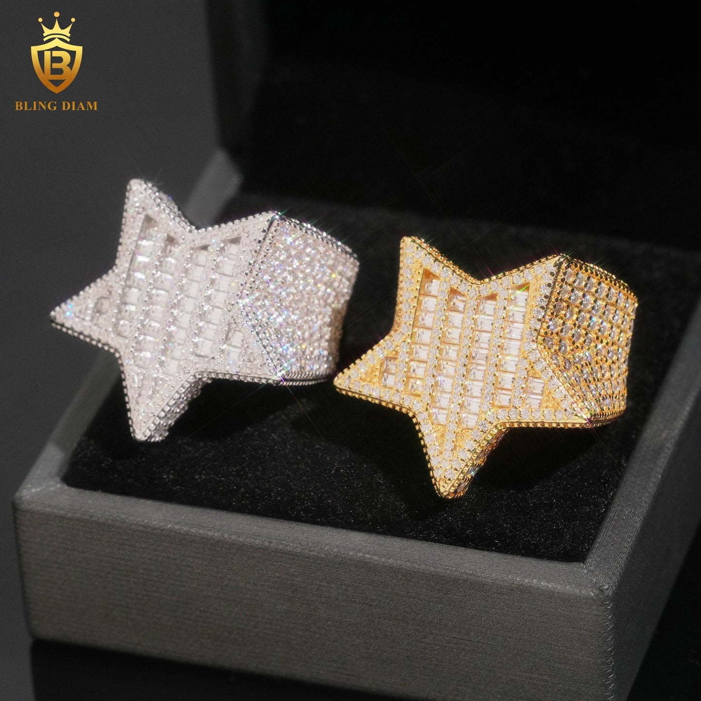 Custom star baguette ring