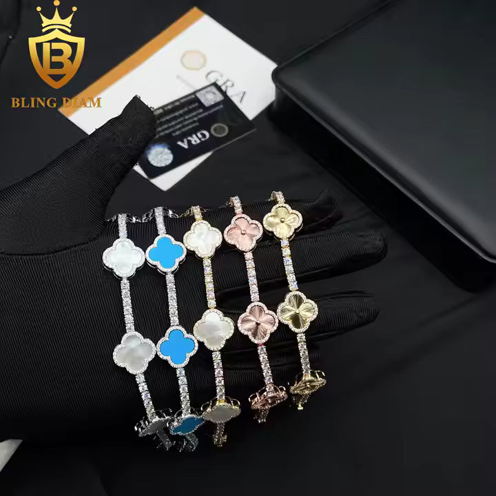 Multicolor Clover Tennis Bracelet