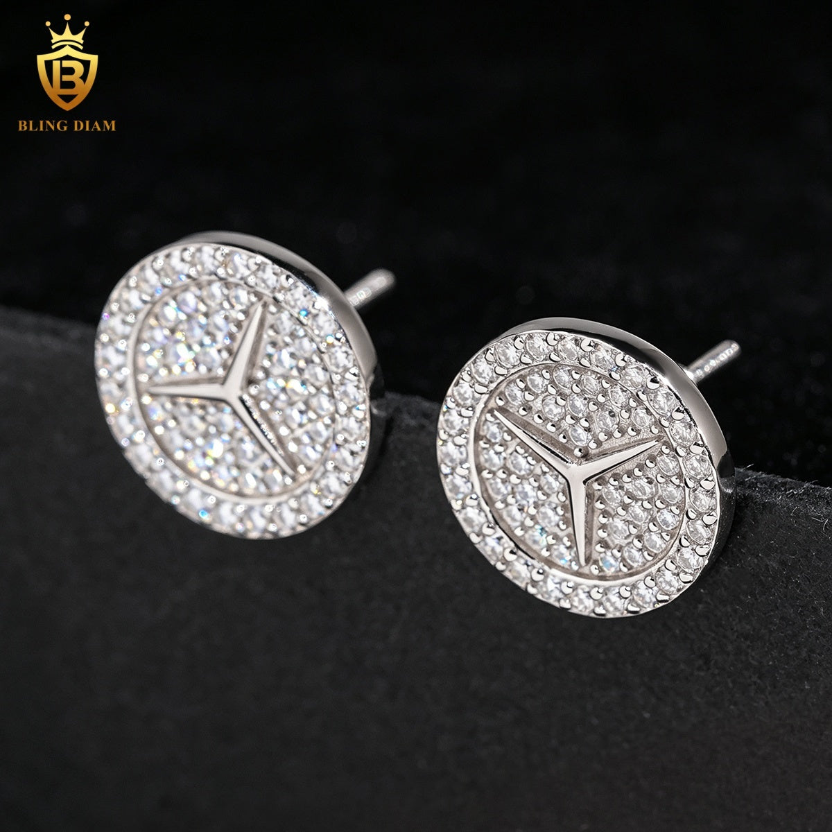 VVS1 Iced-Out Moissanite Stud Earrings
