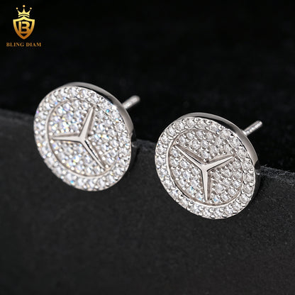 VVS1 Iced-Out Moissanite Stud Earrings