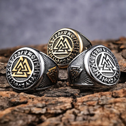 Valknut Amulet Signet Rings