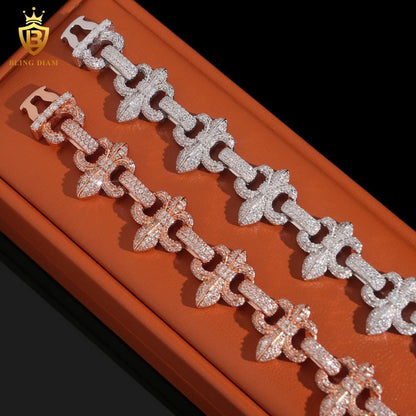 Cross Moissanite Cuban Bracelet