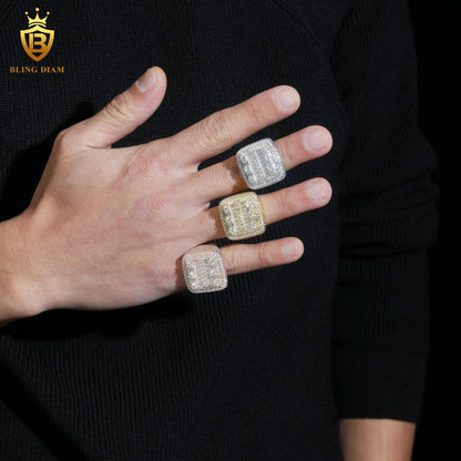 Baguette-cut iced-out ring