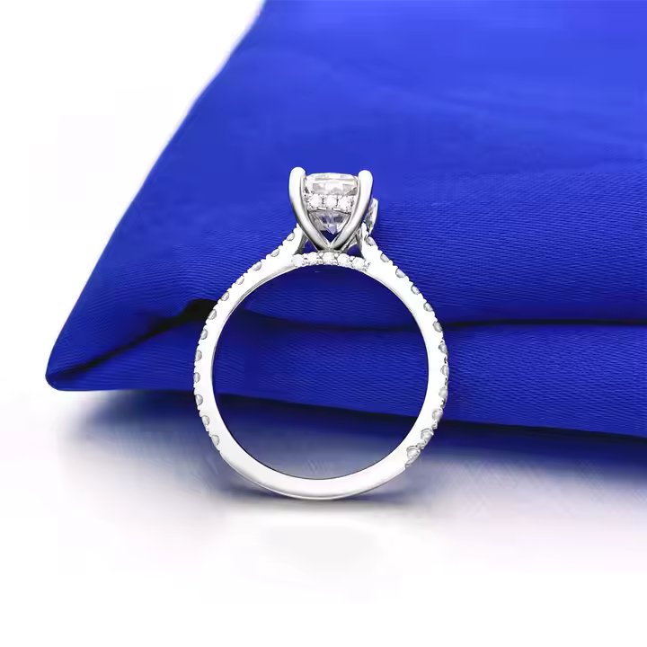 Radiant Cut VVS Moissanite Engagement Ring | Available in 10K, 14K, 18K White Gold
