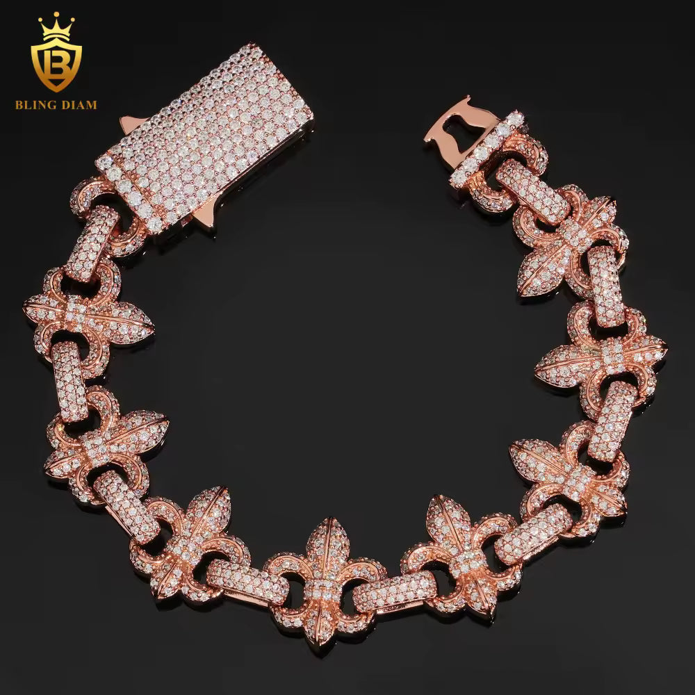 Cross Moissanite Cuban Bracelet