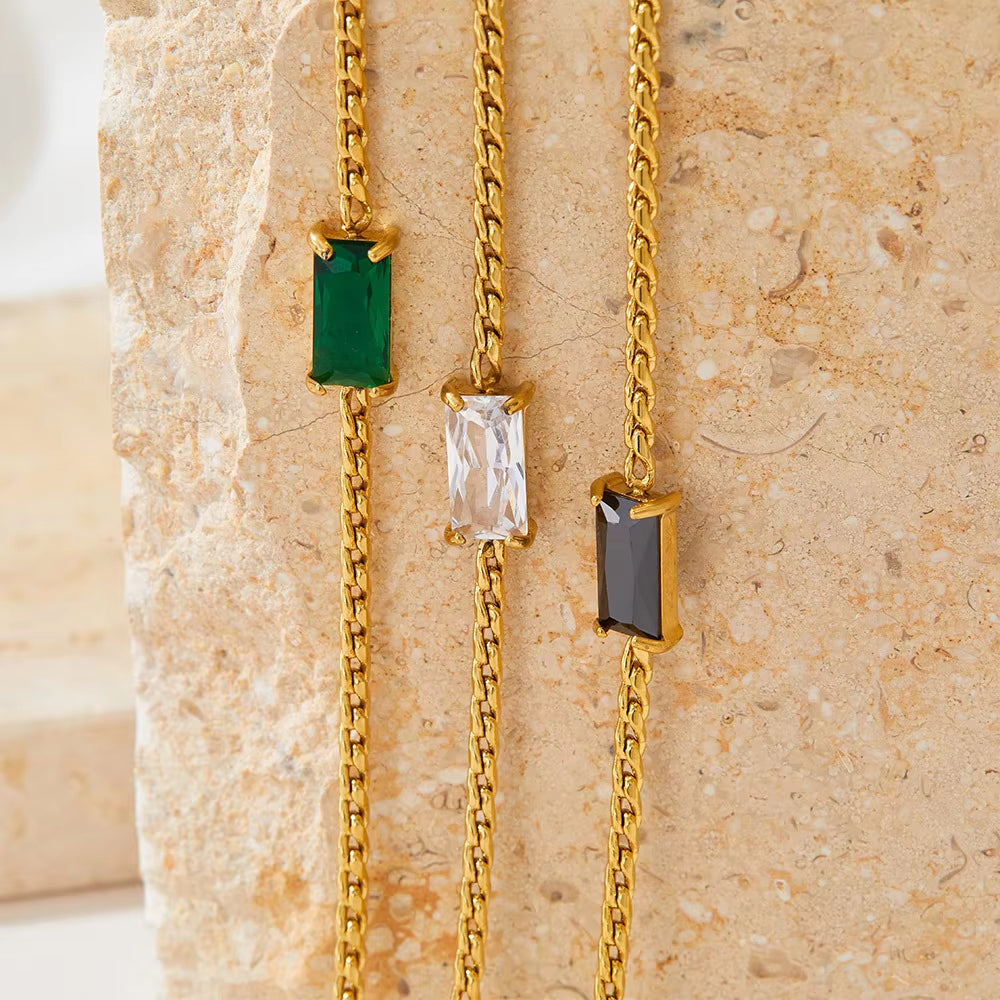 Square Zircon Charm Bracelets