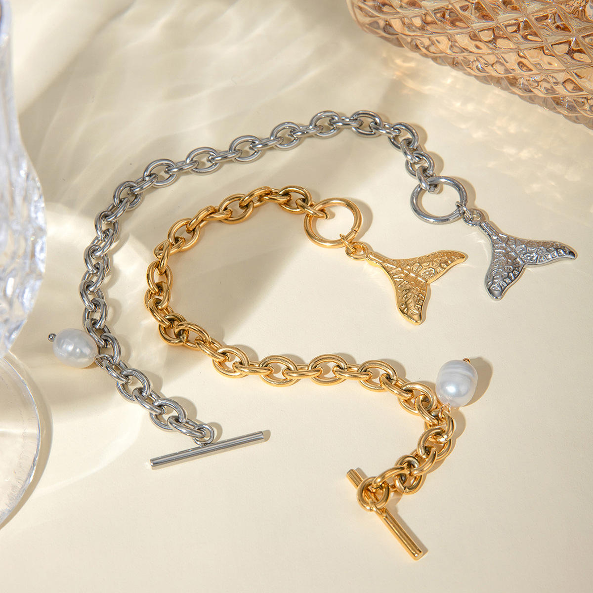 Seashell Starfish Link Chain Pendant Bracelets