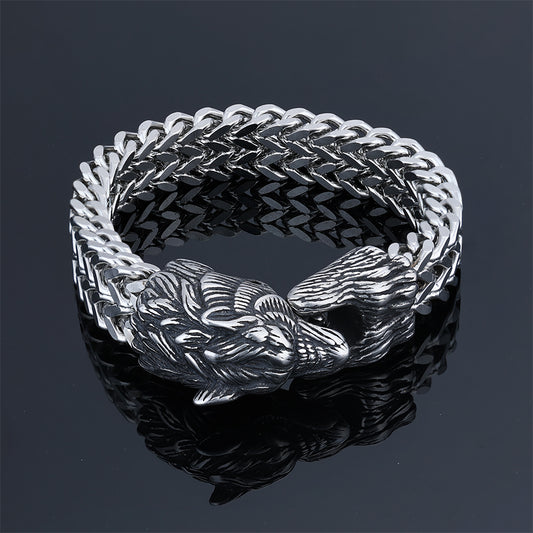 Viking Wolf Head Bracelet
