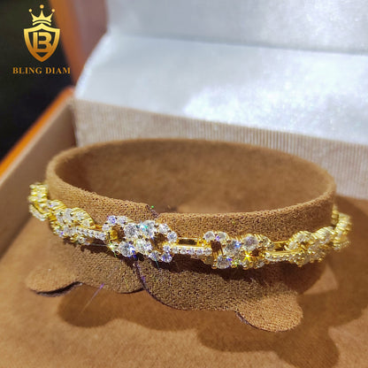 Iced-out moissanite bracelet
