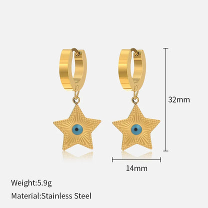 Flower Heart Star Drop Earrings