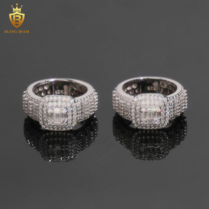 Baguette-cut iced-out ring