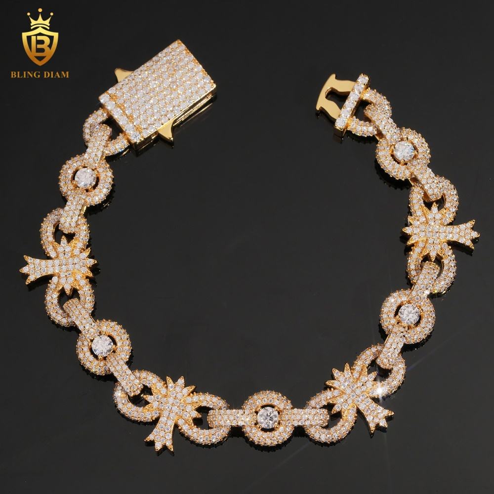 Iced Out Moissanite Cuban Bracelet