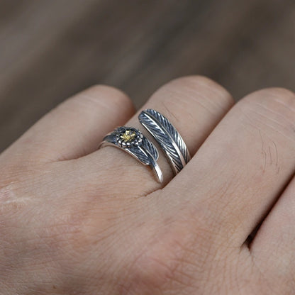 Retro Feather Ring
