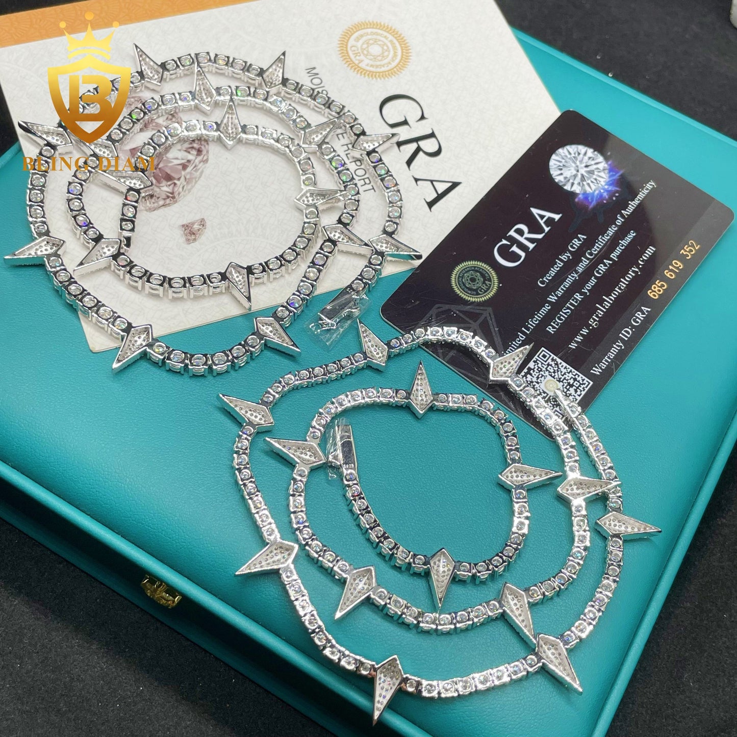 4MM 925 Silver Thorny Moissanite Tennis Chain