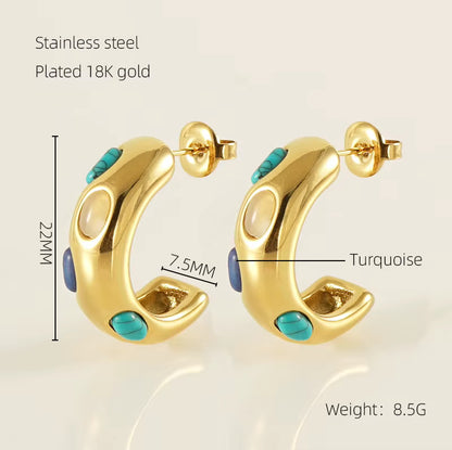 Green White Zircon Earrings