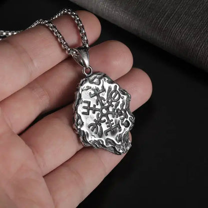 Viking Rune Meteorite Necklace