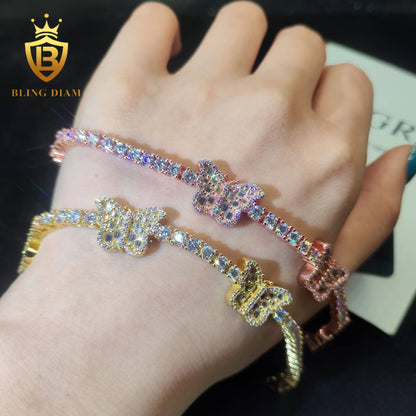 Plated Butterfly Moissanite Tennis Bracelet