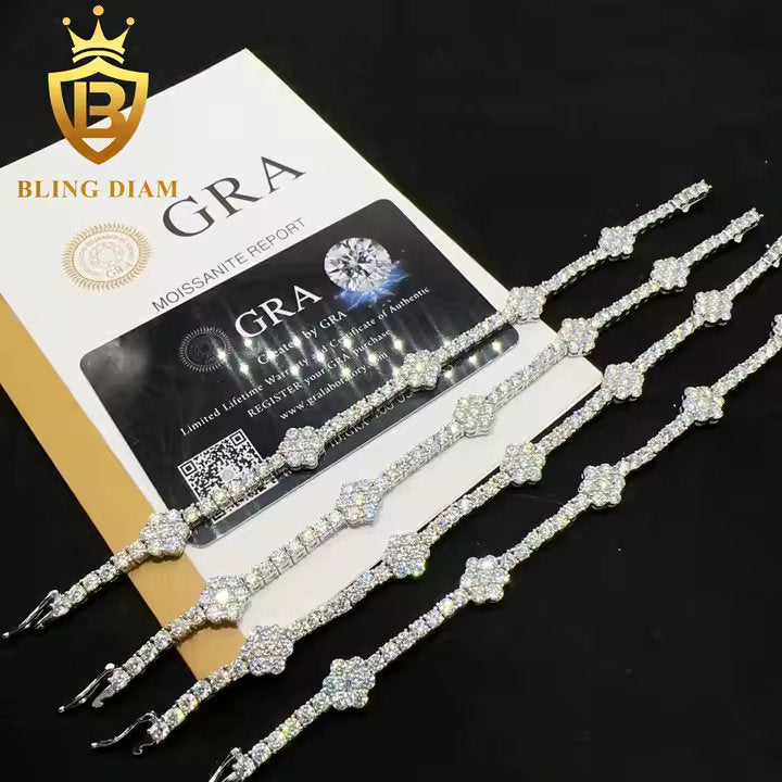 Moissanite Floral Bracelet