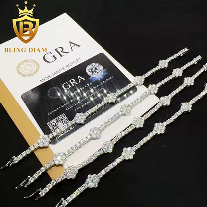 Moissanite Floral Bracelet