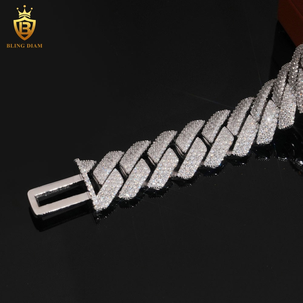 4 Row Moissanite Cuban Bracelet
