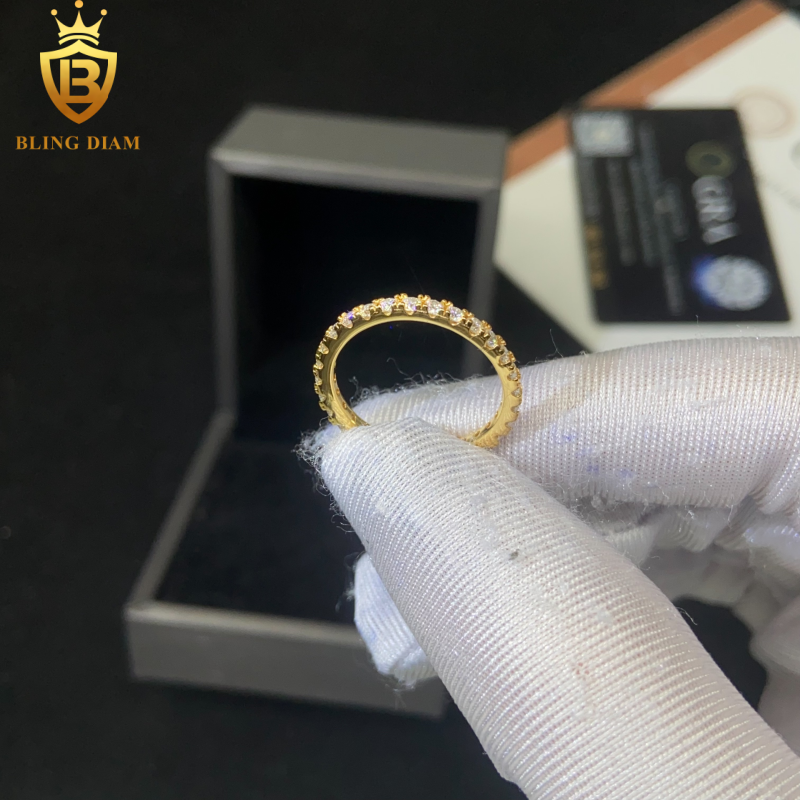 Iced-out moissanite ring