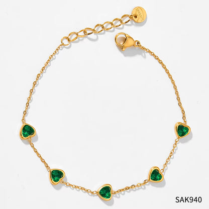 Zircon Heart Charm Bracelets