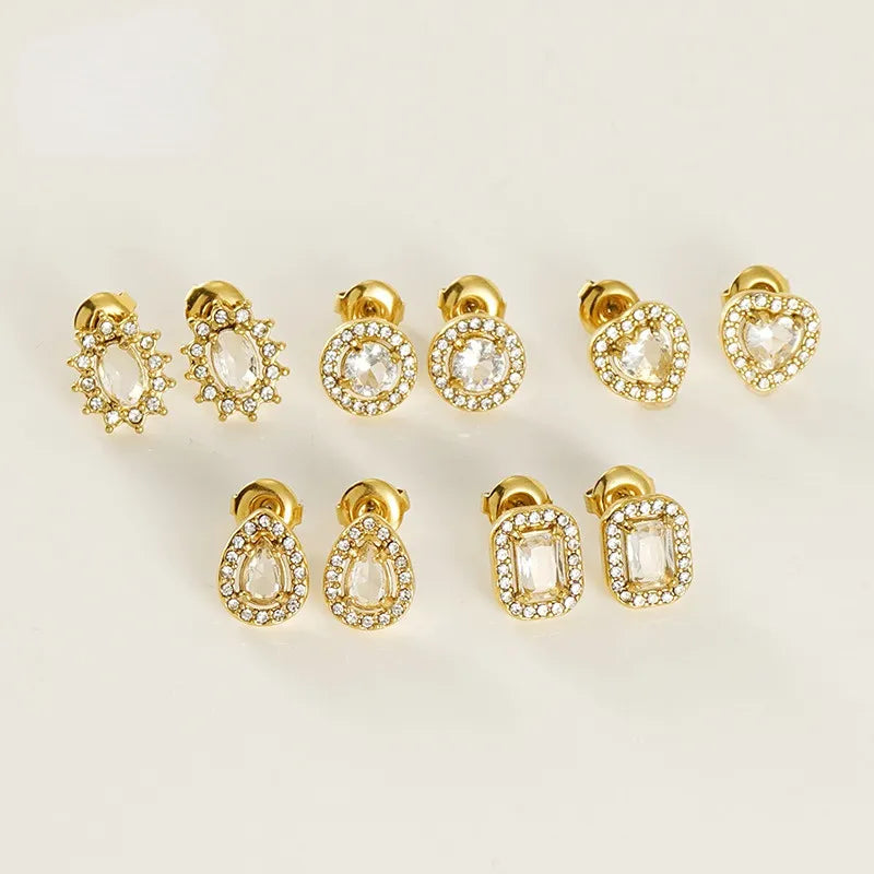 Cubic Zirconia Heart Earrings