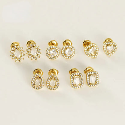 Cubic Zirconia Heart Earrings
