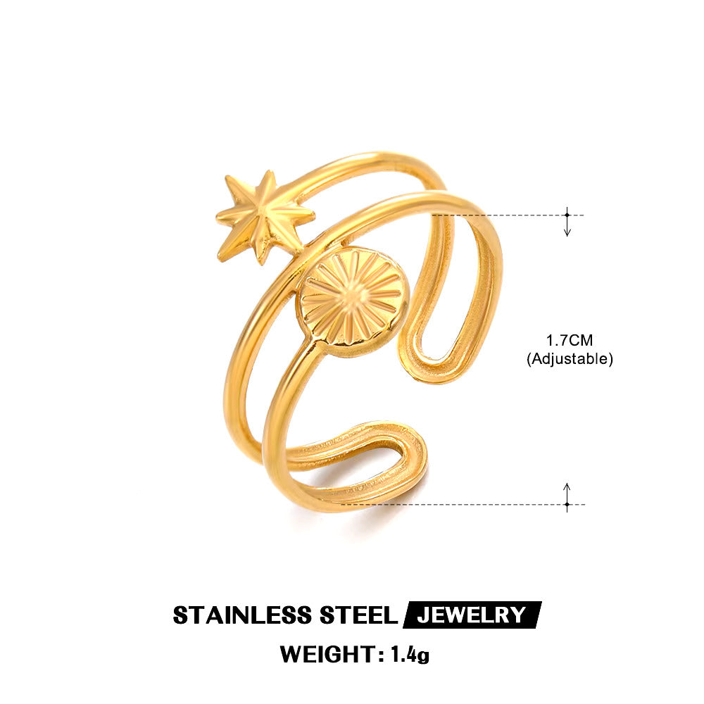 Sun and Moon Geometric Shaped Rings