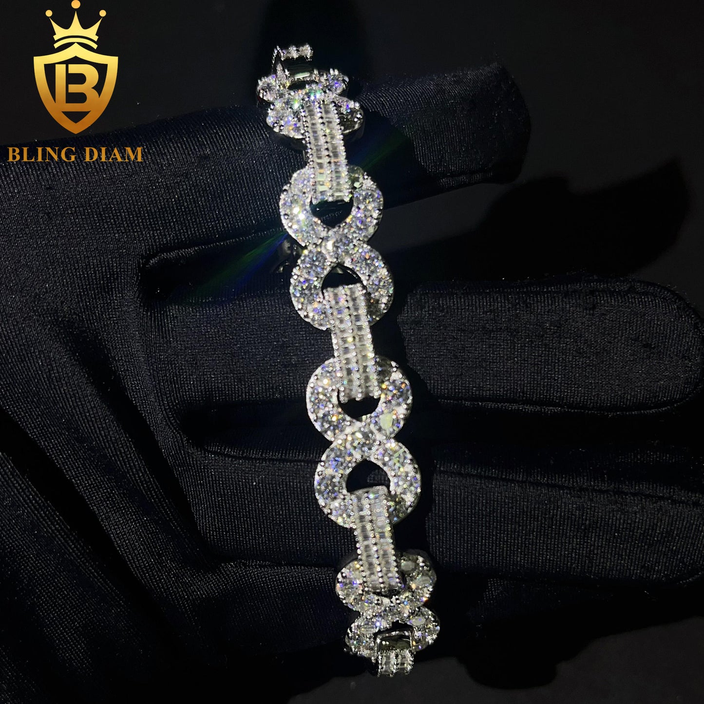 Emerald Cut Cuban Moissanite Bracelet