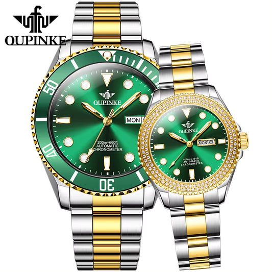Green and Gold Matching Watches