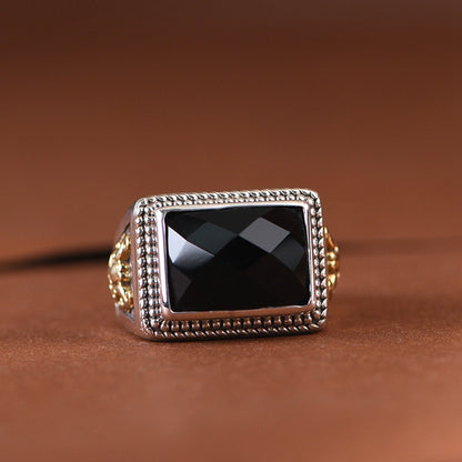 Black Agate Ring