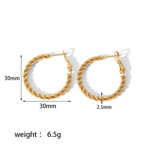 Chunky C-type Hoop Earrings