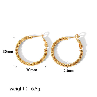 Chunky C-type Hoop Earrings