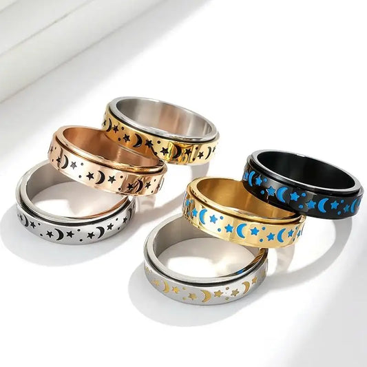 Star Moon Rotatable ring